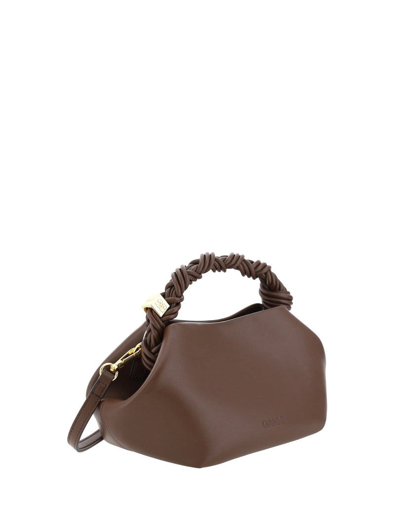 Ganni Hexagonal Leather Shoulder Bag — Brown