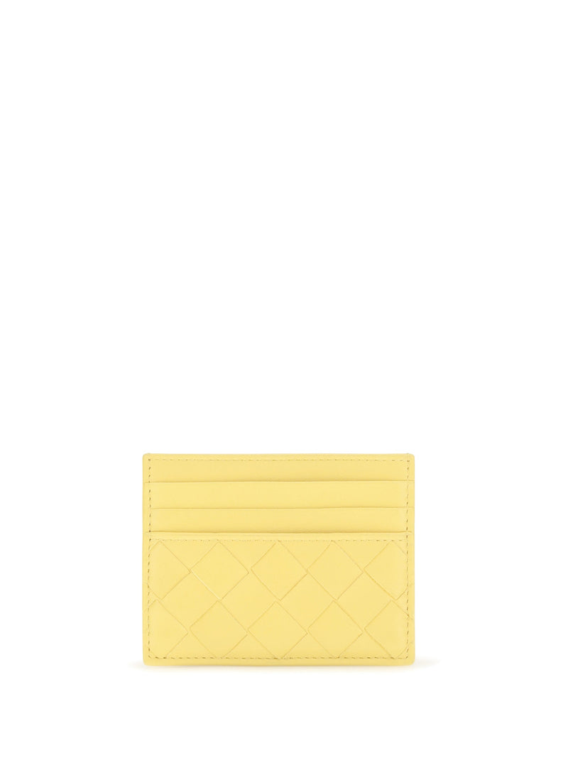 Bottega Veneta Intrecciato Leather Card Case — Yellow Calf Wallets & Purses