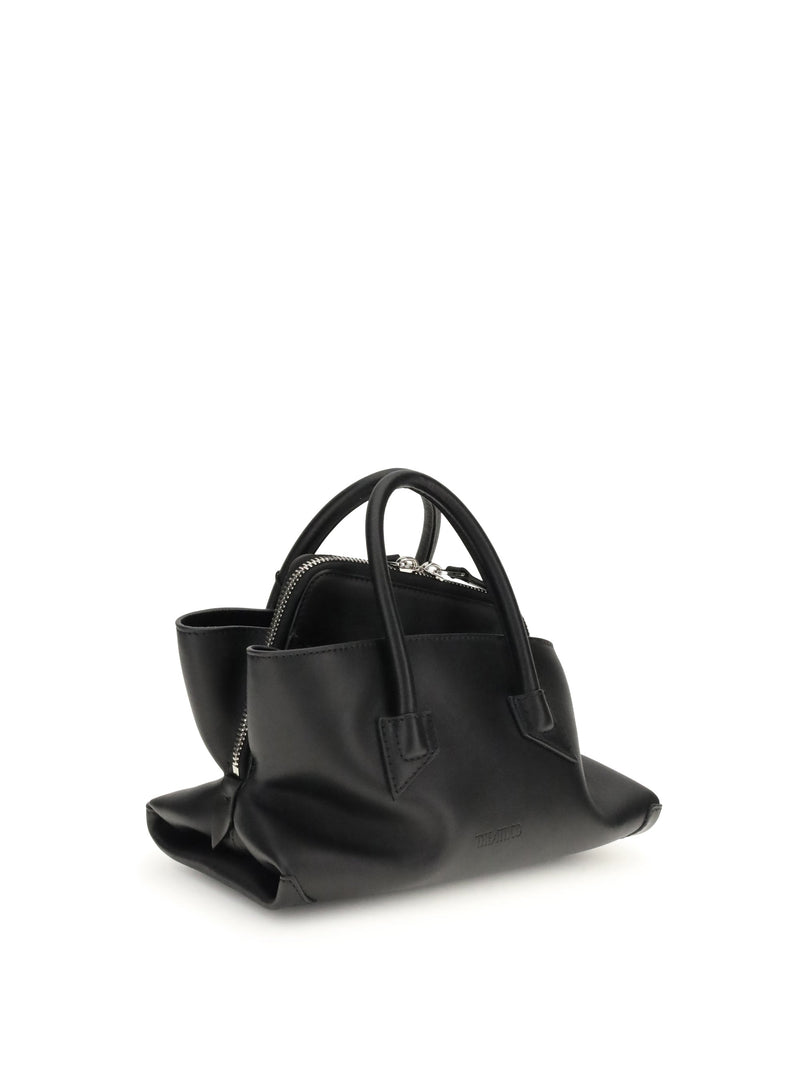 The Attico La Passeggiata Top Handle Bag — Black Calf Leather Bos Taurus
