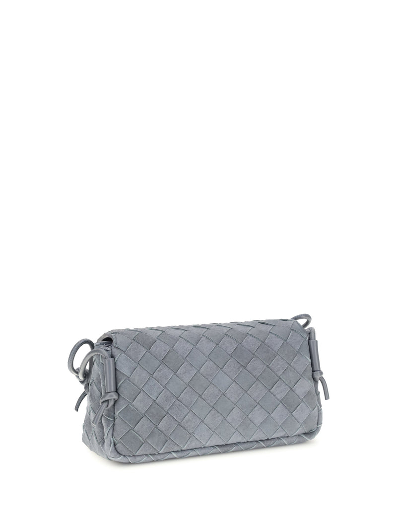 Bottega Veneta Notturno Shoulder Bag — Gray Calf Leather