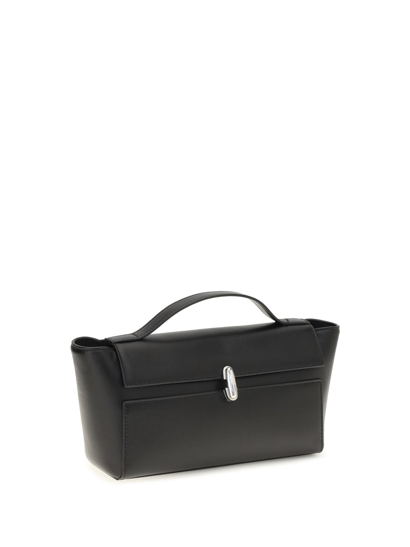 Savette Symmetry Trapeze Clutch — Black Calf Leather