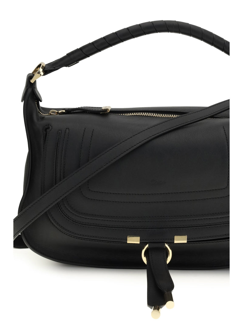 Chloé Marcie Shoulder Bag — Black Calf Leather