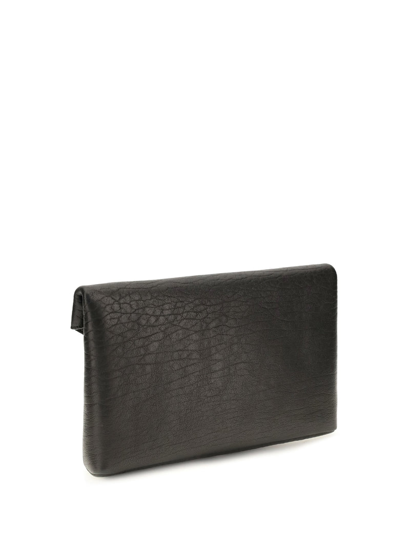Saint Laurent Busta Pouch Wallet — Black Lamb Ovis Aries