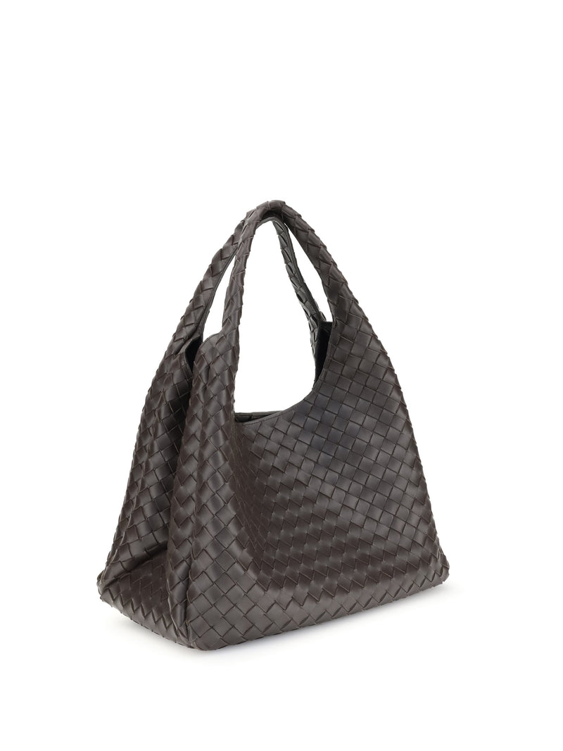 Bottega Veneta Campana Shoulder Bag — Gray Lambskin