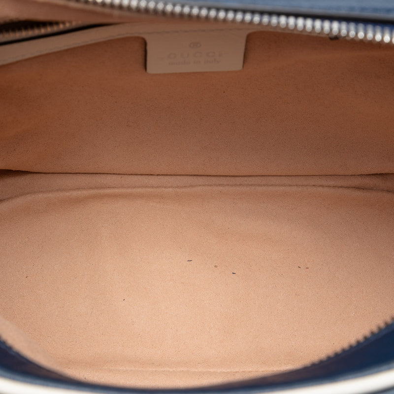 Small GG Marmont Matelasse Diagonal Leather Torchon Bamboo Satchel - Image 4