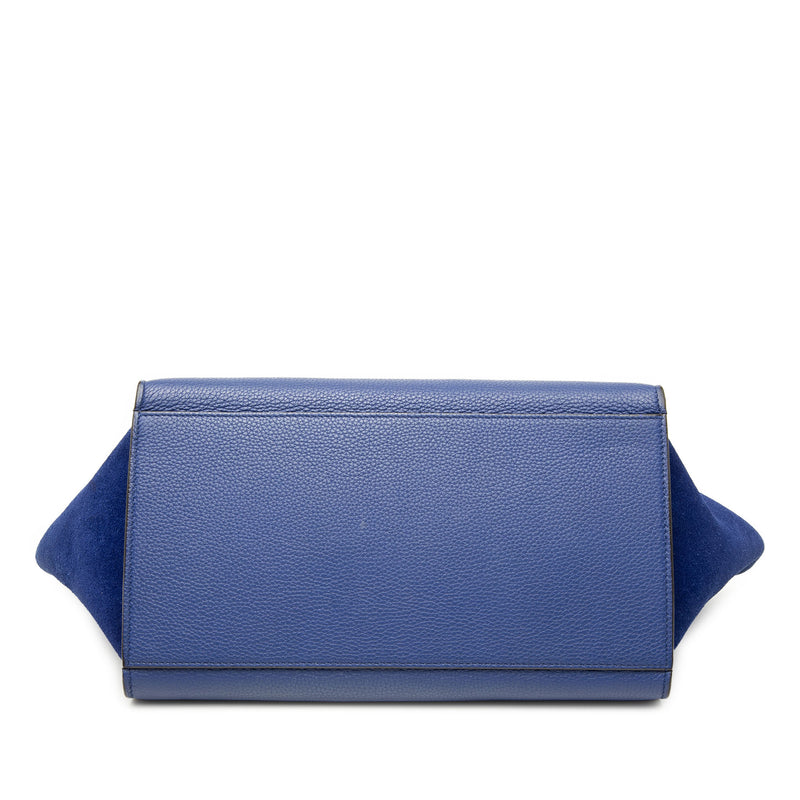 Small Drummed Calfskin and Suede Trapeze Satchel - Image 3