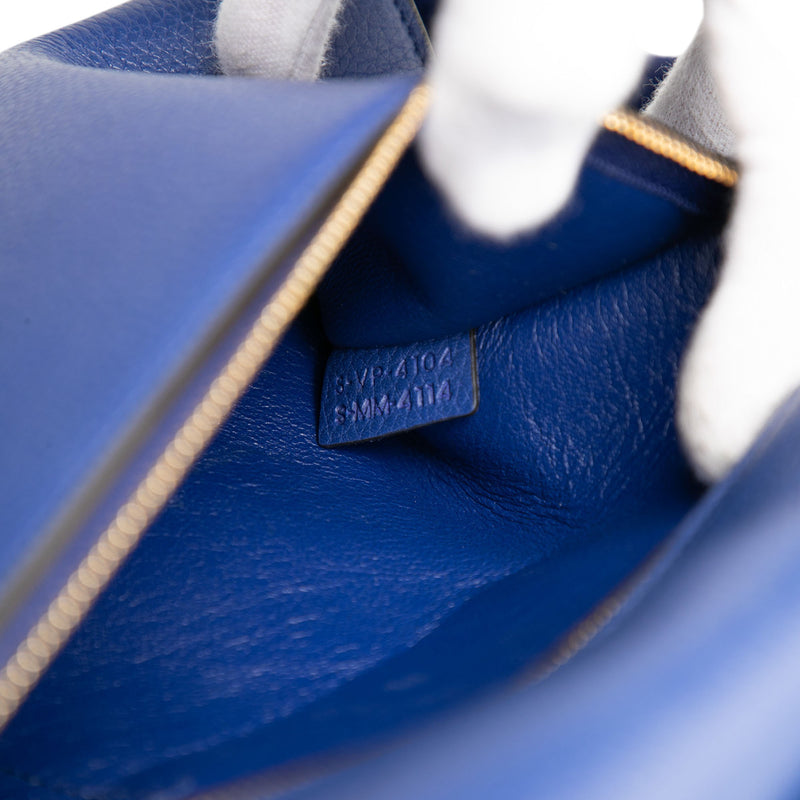 Small Drummed Calfskin and Suede Trapeze Satchel - Image 6