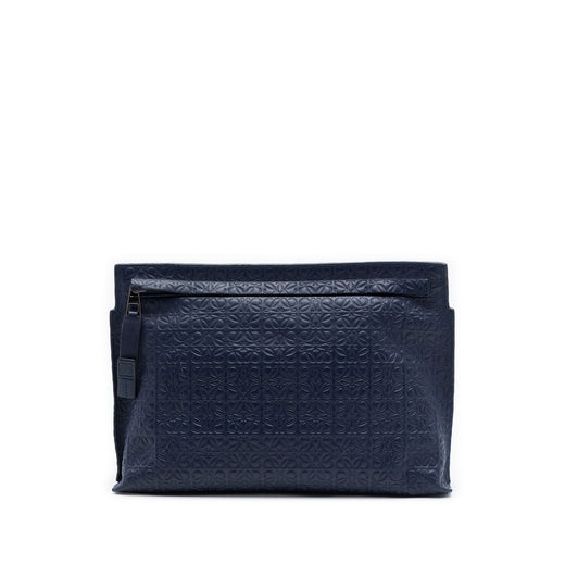 Embossed Anagram Leather Repeat T Clutch - Image 1