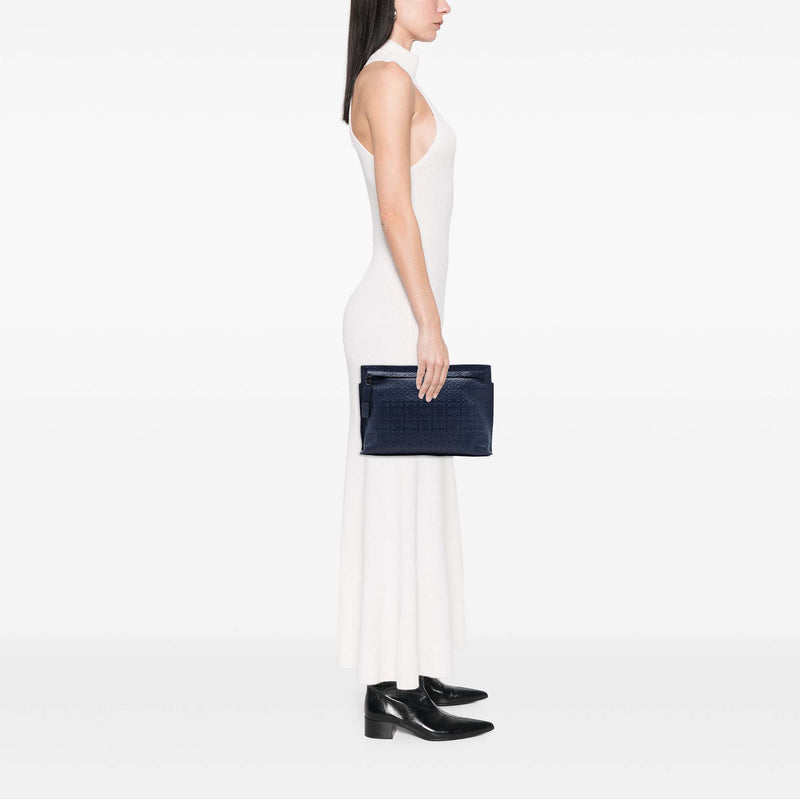 Embossed Anagram Leather Repeat T Clutch - Image 6