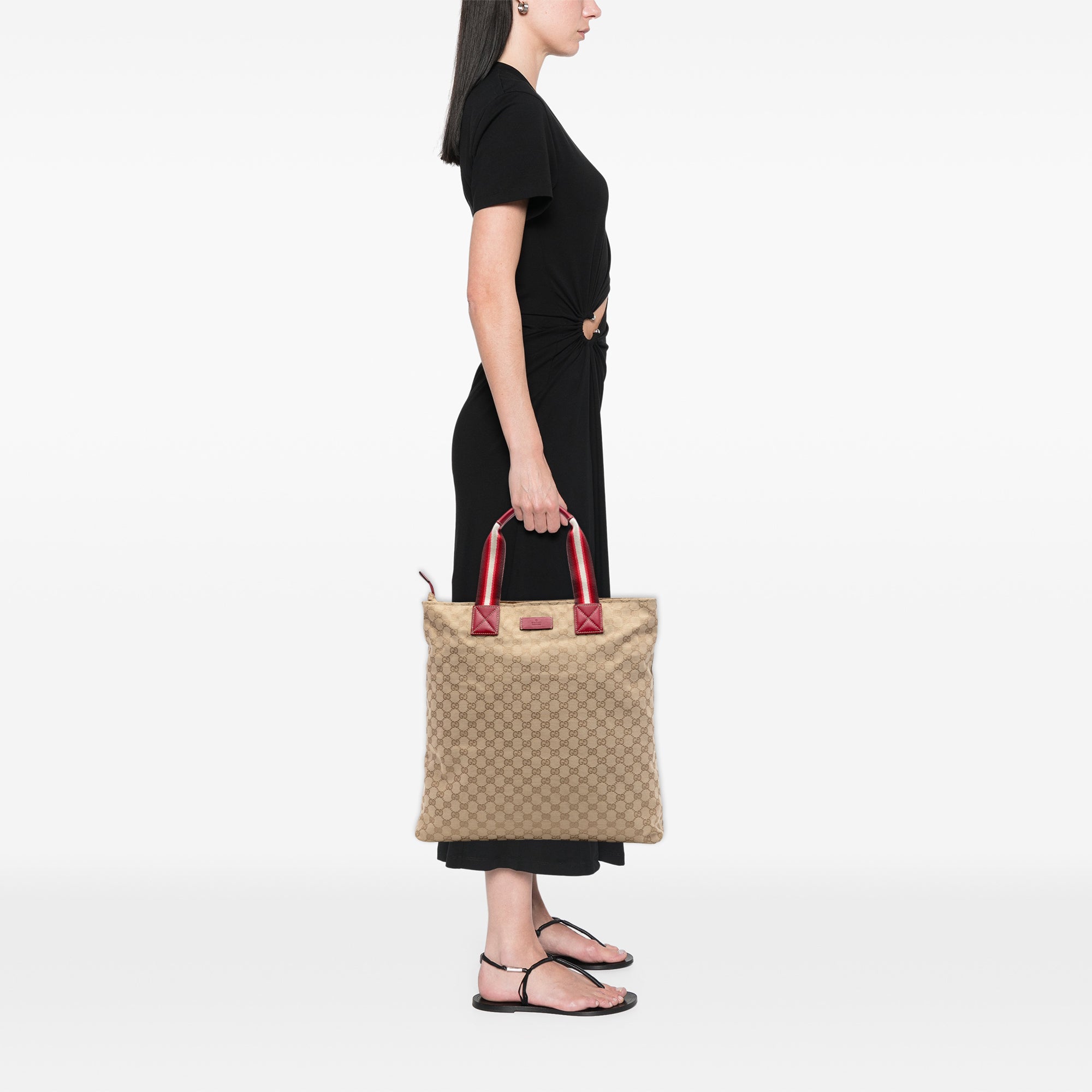 GG Canvas Web Vertical Tote - Image 6