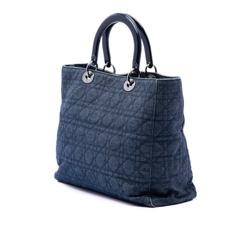 Large Denim Cannage Lady Dior - Image 2