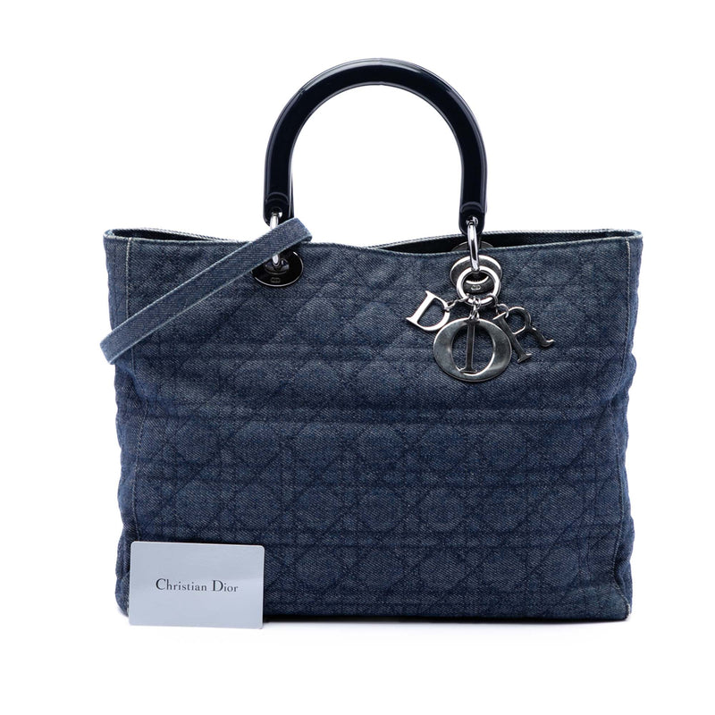 Large Denim Cannage Lady Dior - Image 7