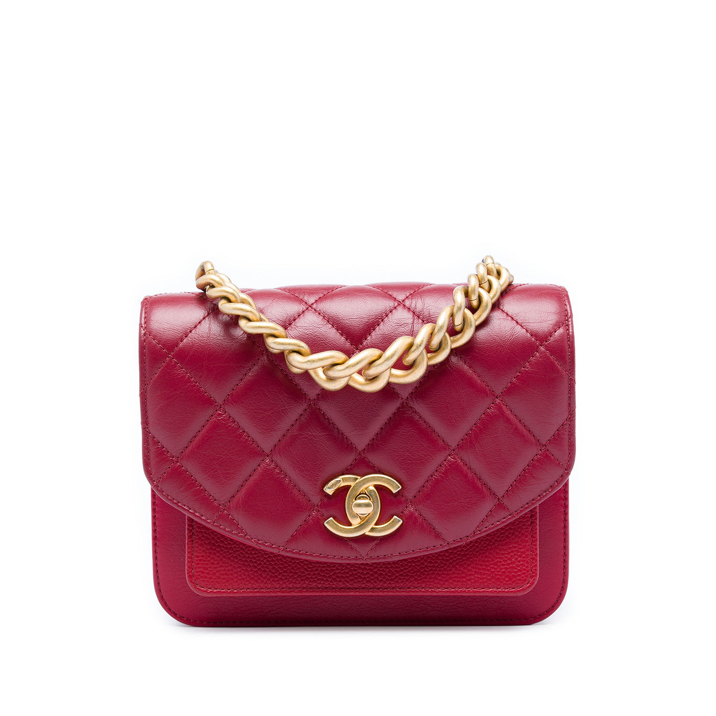 Mini Quilted Calfskin and Caviar Chain Handle Flap - Image 1