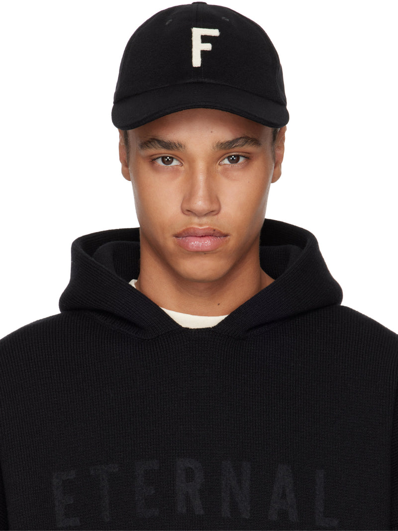 Fear Of God Fge2708040woo001 Logo Wool Baseball Cap — Black Caps