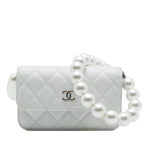 CC Quilted Lambskin Maxi Pearl Chain Strap - Image 1