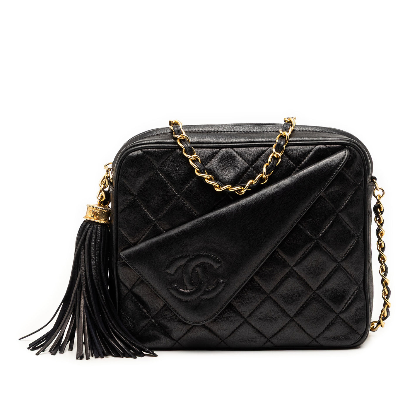 Mini CC Quilted Lambskin Tassel Camera Bag - Image 1