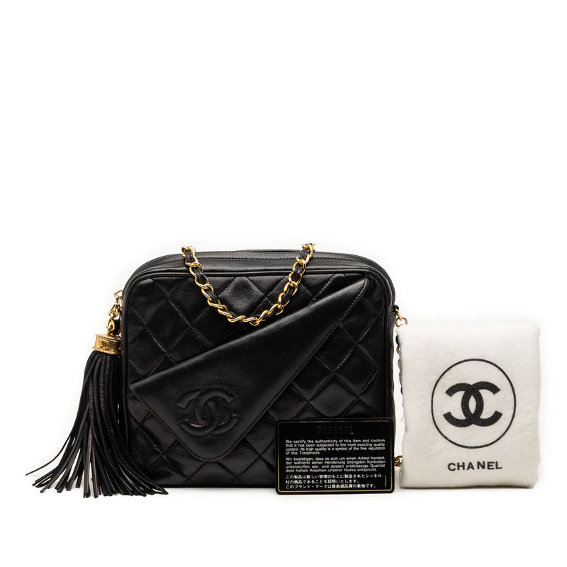 Mini CC Quilted Lambskin Tassel Camera Bag - Image 8
