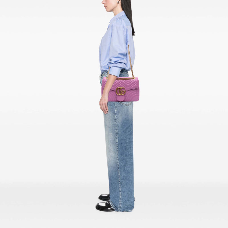 Large GG Marmont Matelasse Leather Shoulder Bag - Image 10