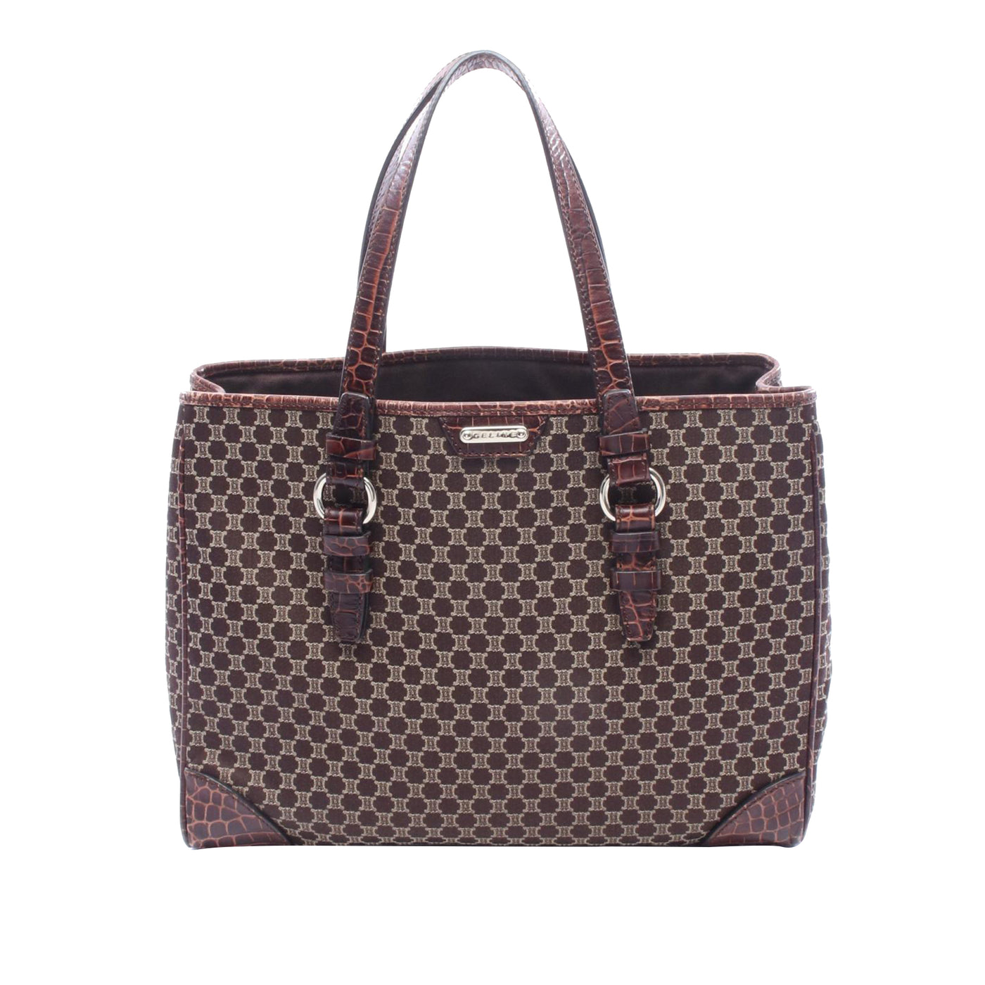 Macadam Canvas and Croc-embossed Leather Tote - Image 1