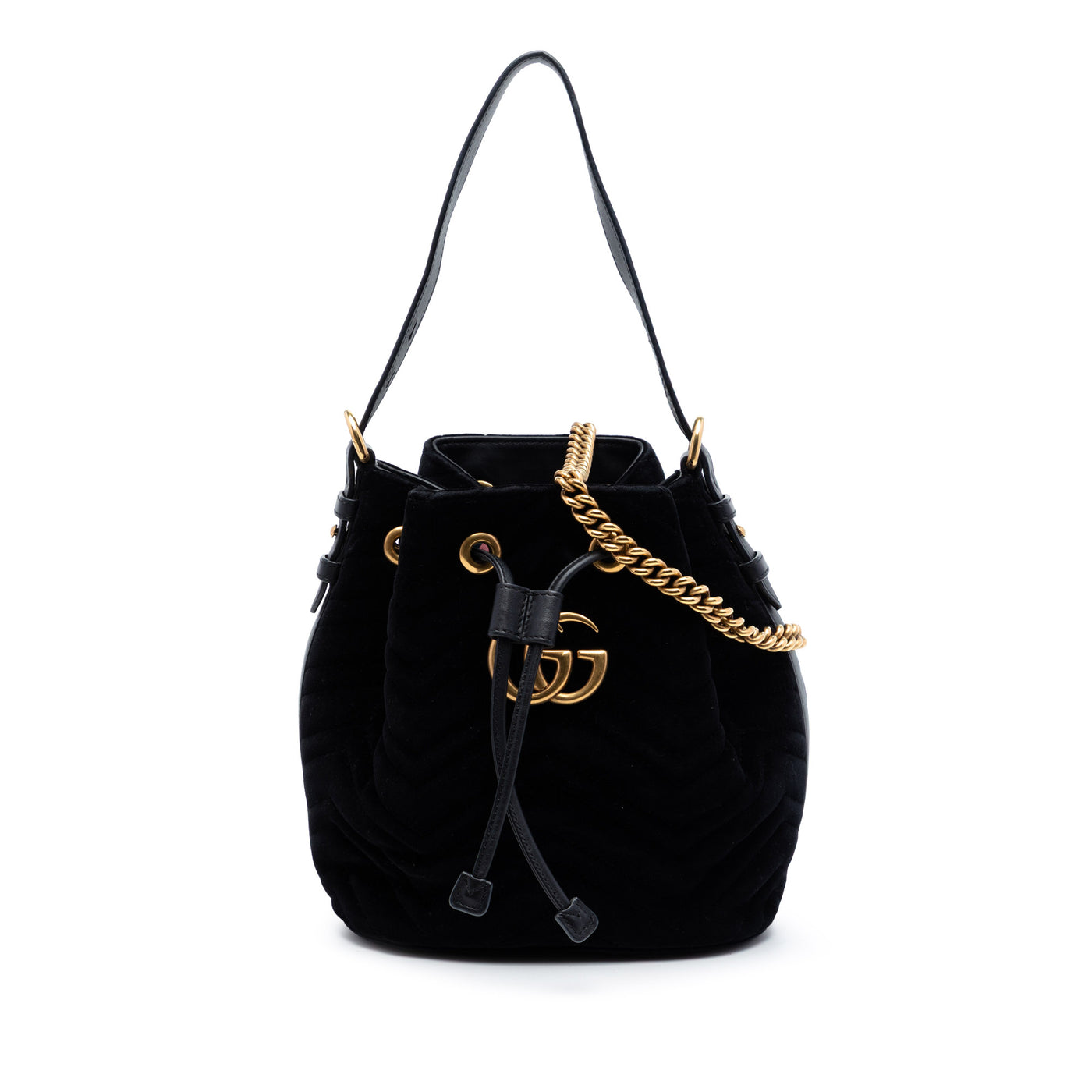 GG Marmont 2.0 Matelasse Velvet Bucket Bag - Image 1