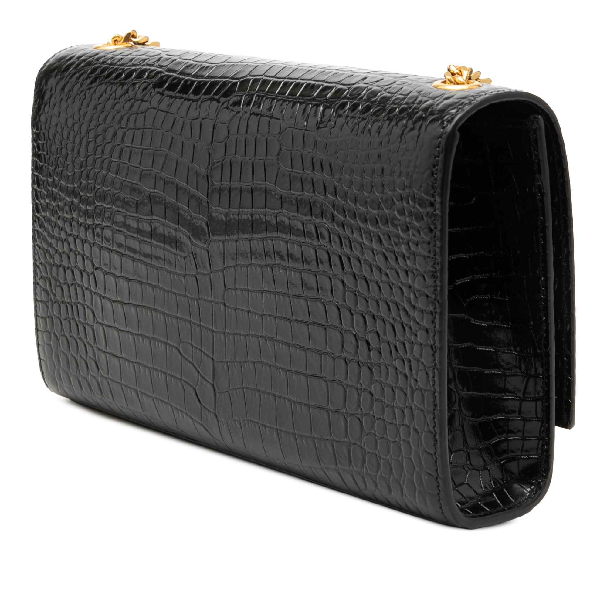Medium Croc Embossed Patent Monogram Kate Tassel Crossbody - Image 2