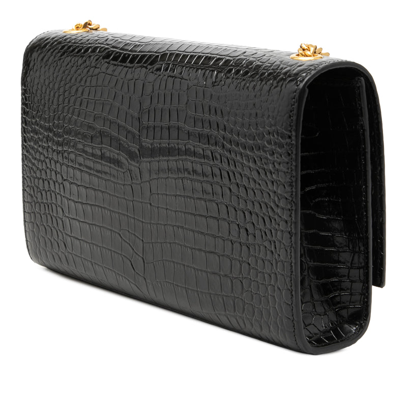 Medium Croc Embossed Patent Monogram Kate Tassel Crossbody - Image 2