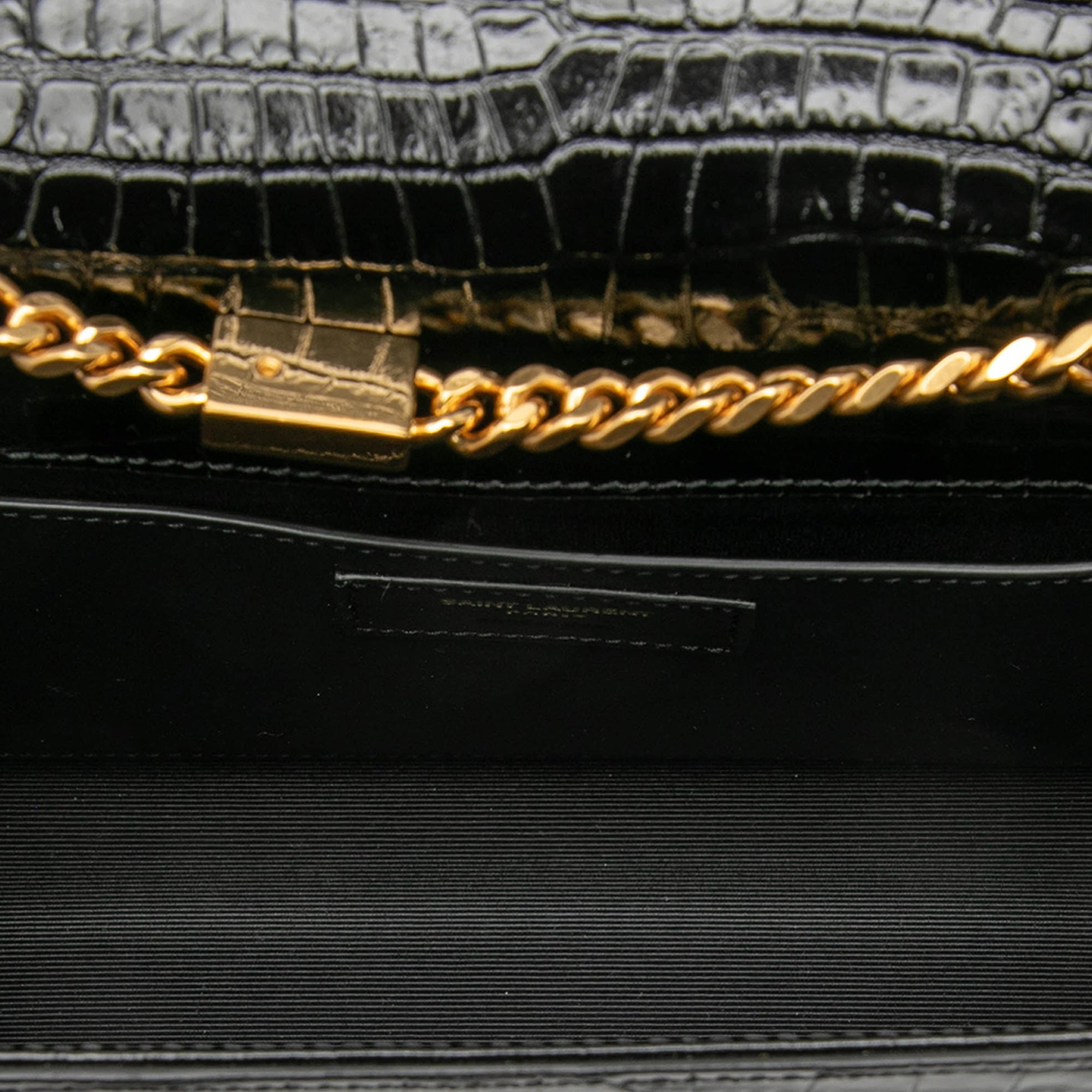Medium Croc Embossed Patent Monogram Kate Tassel Crossbody - Image 4