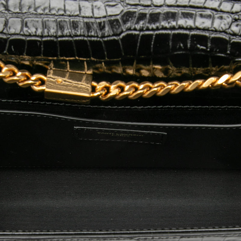 Medium Croc Embossed Patent Monogram Kate Tassel Crossbody - Image 4