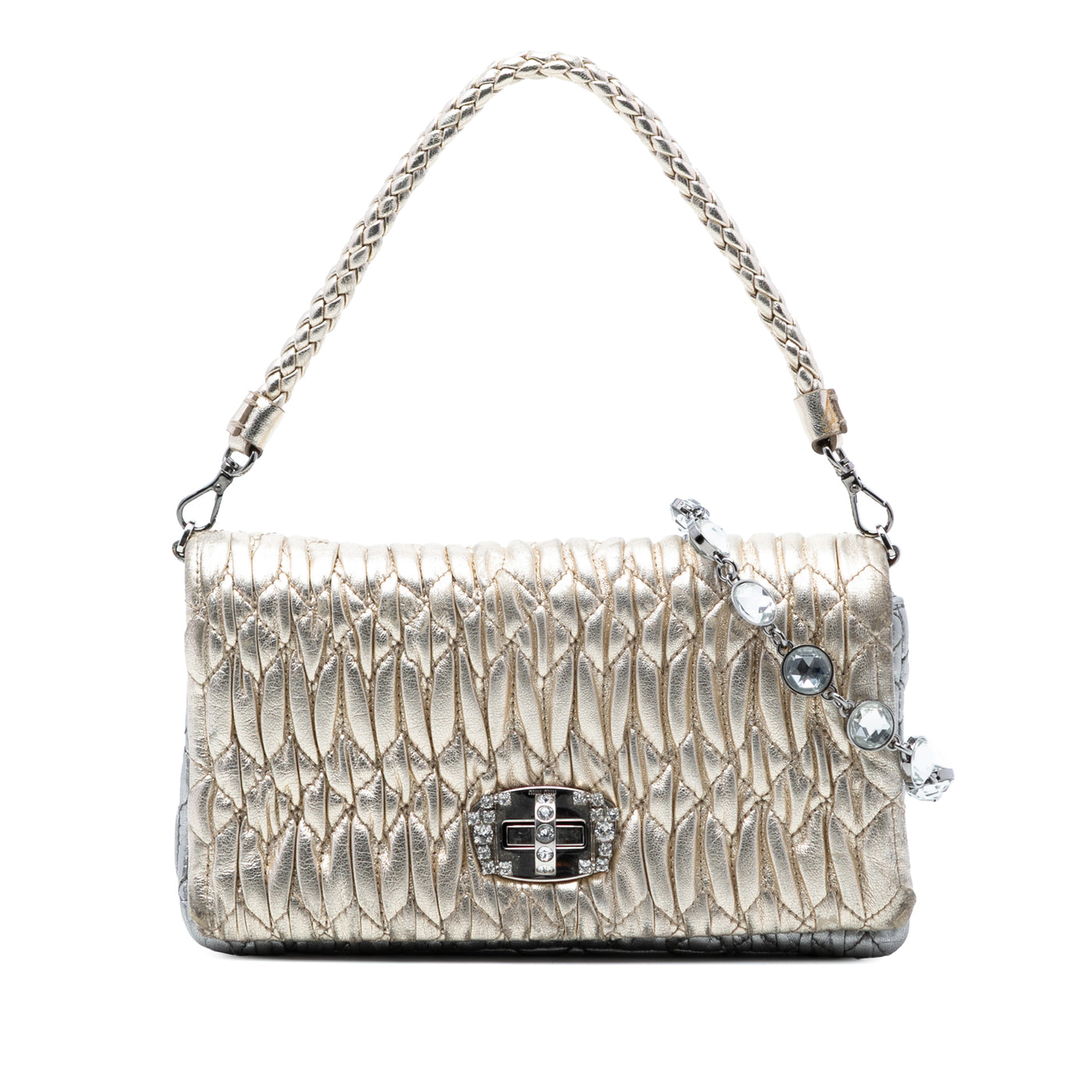 Matelasse Nappa Crystal Chain Satchel - Image 1