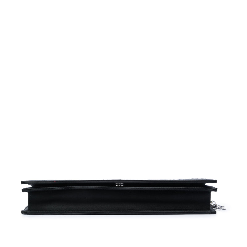Satin Sequin Clutch with Chain - Image 3