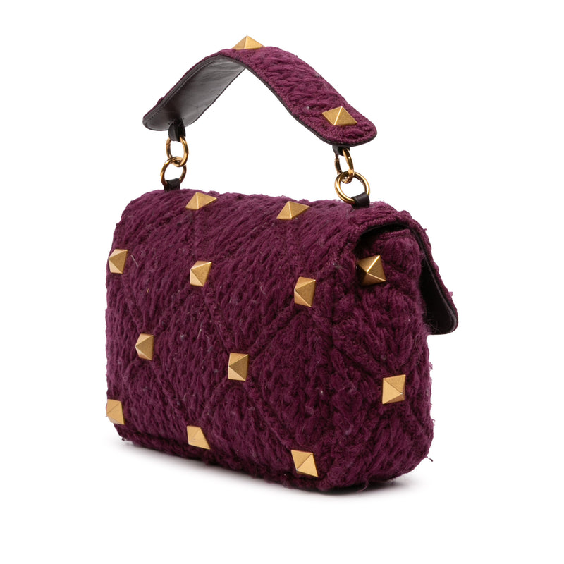 Large Knit Roman Stud Satchel - Image 2
