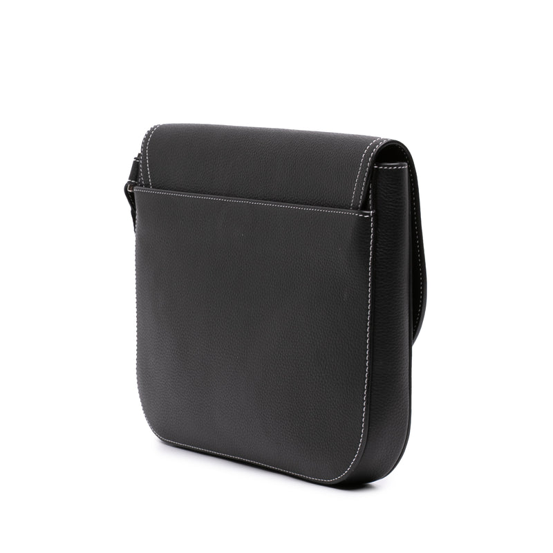 Medium Grained Calfskin Saddle Clutch with Flap - Image 2