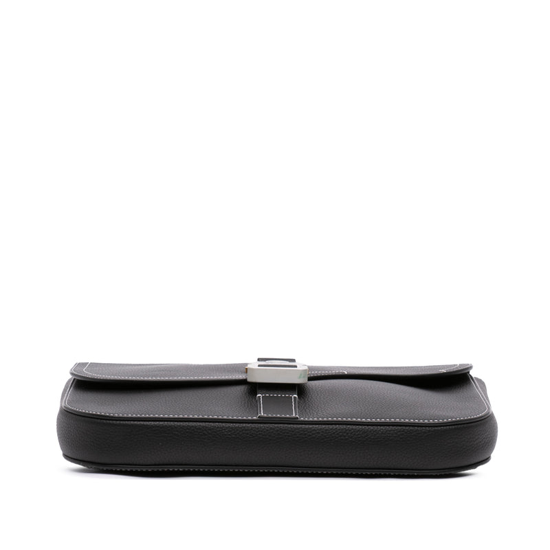 Medium Grained Calfskin Saddle Clutch with Flap - Image 3
