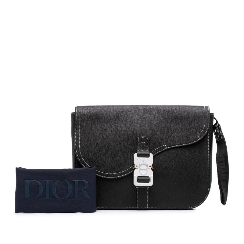 Medium Grained Calfskin Saddle Clutch with Flap - Image 7
