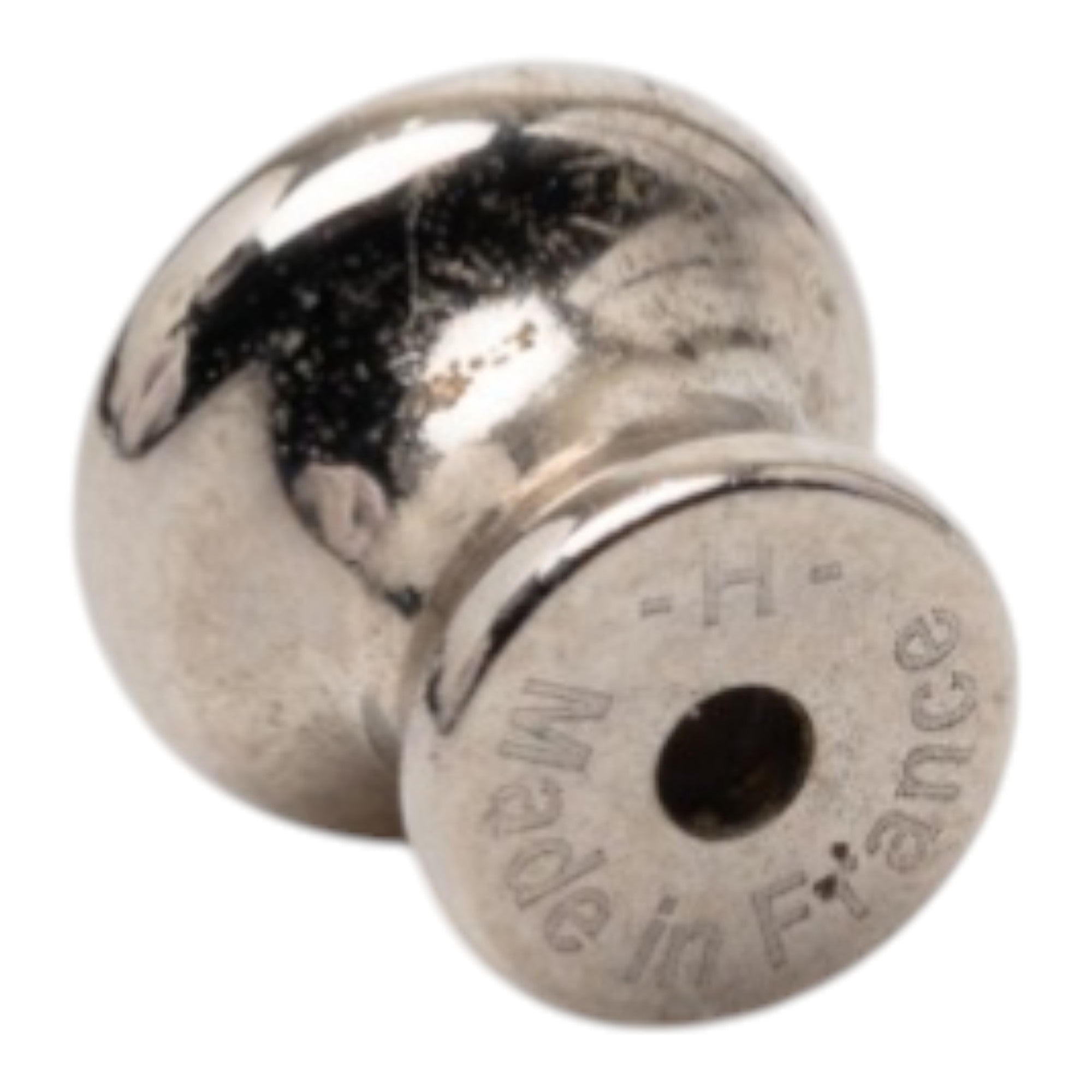 Silver Plated and Swift Leather Equestre Etrier Push Back Earrings - Image 4