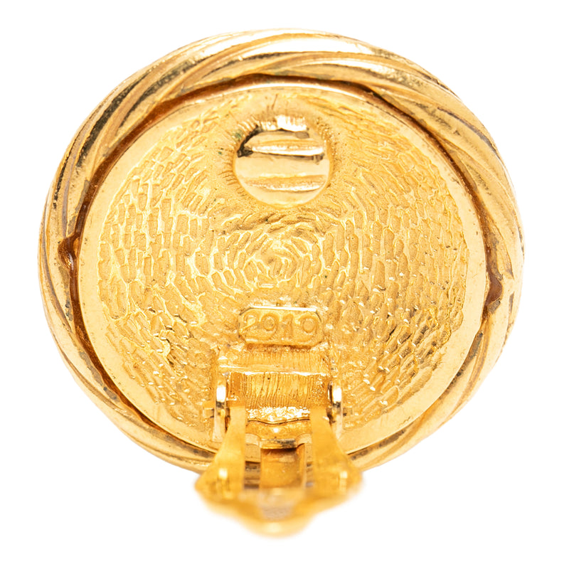 CC Gold Plated Twisted Round Clip On Earrings - Image 4