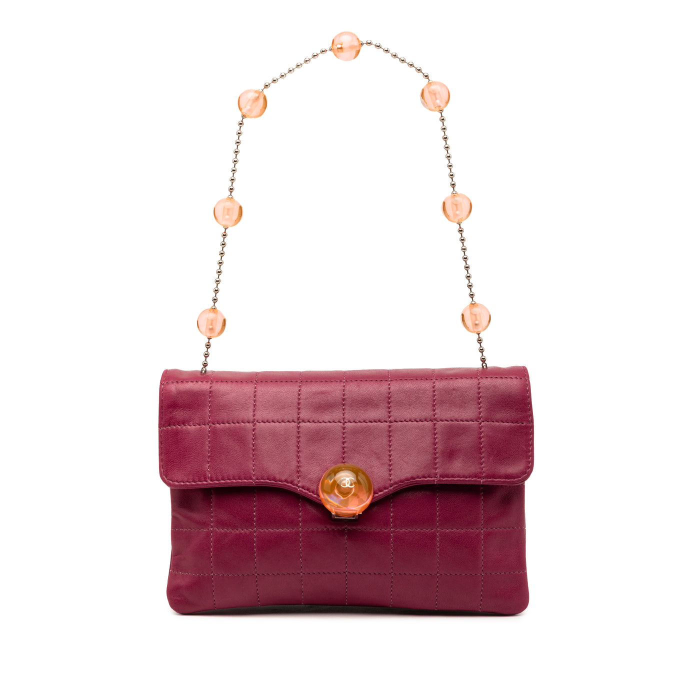 CC Choco Bar Lambskin Beaded Chain Flap - Image 1