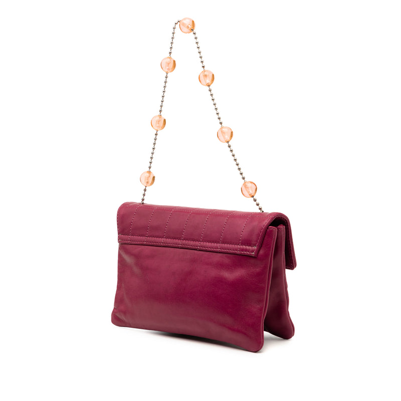 CC Choco Bar Lambskin Beaded Chain Flap - Image 2