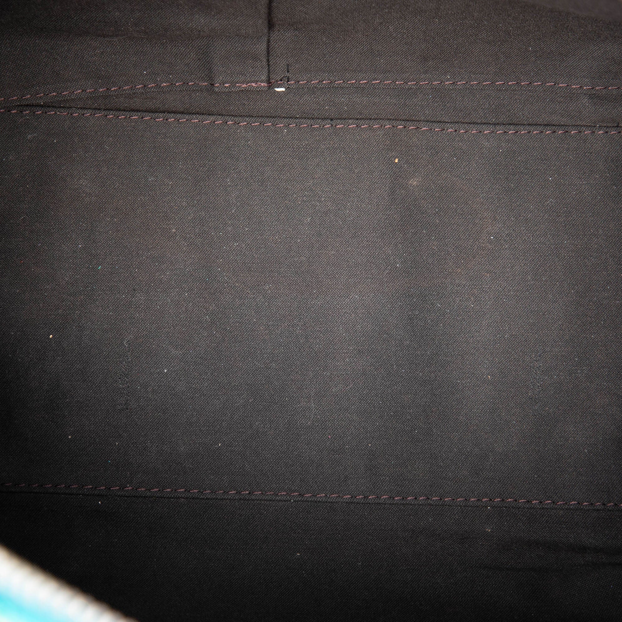 Metallic Pebbled Leather Mixed Media Boston Bag - Image 4