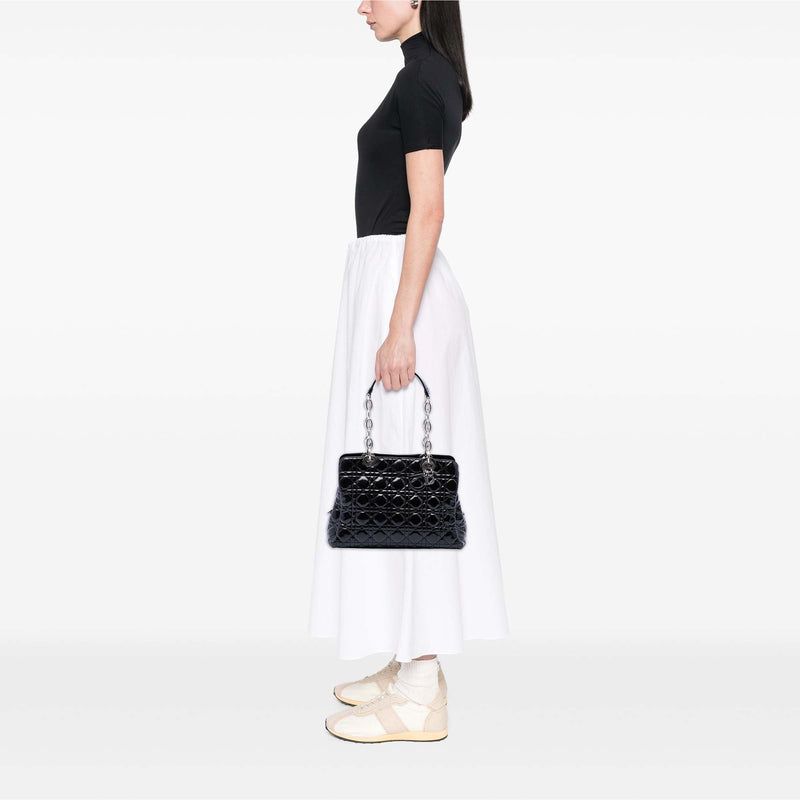 Medium Patent Cannage Lady Dior Soft Shopping Tote - Image 6