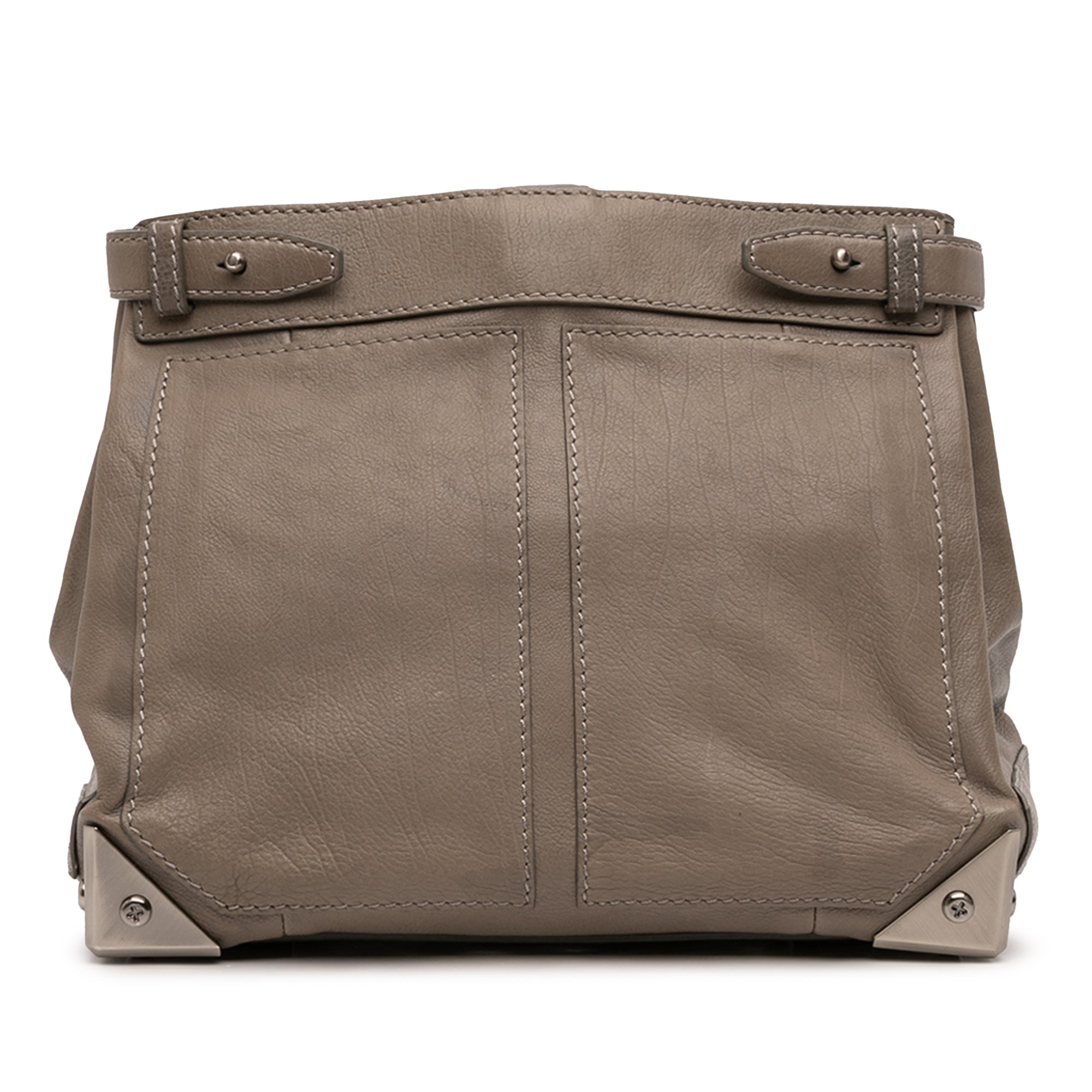 Leather Fold Over Trunk Adele Clutch - Image 1