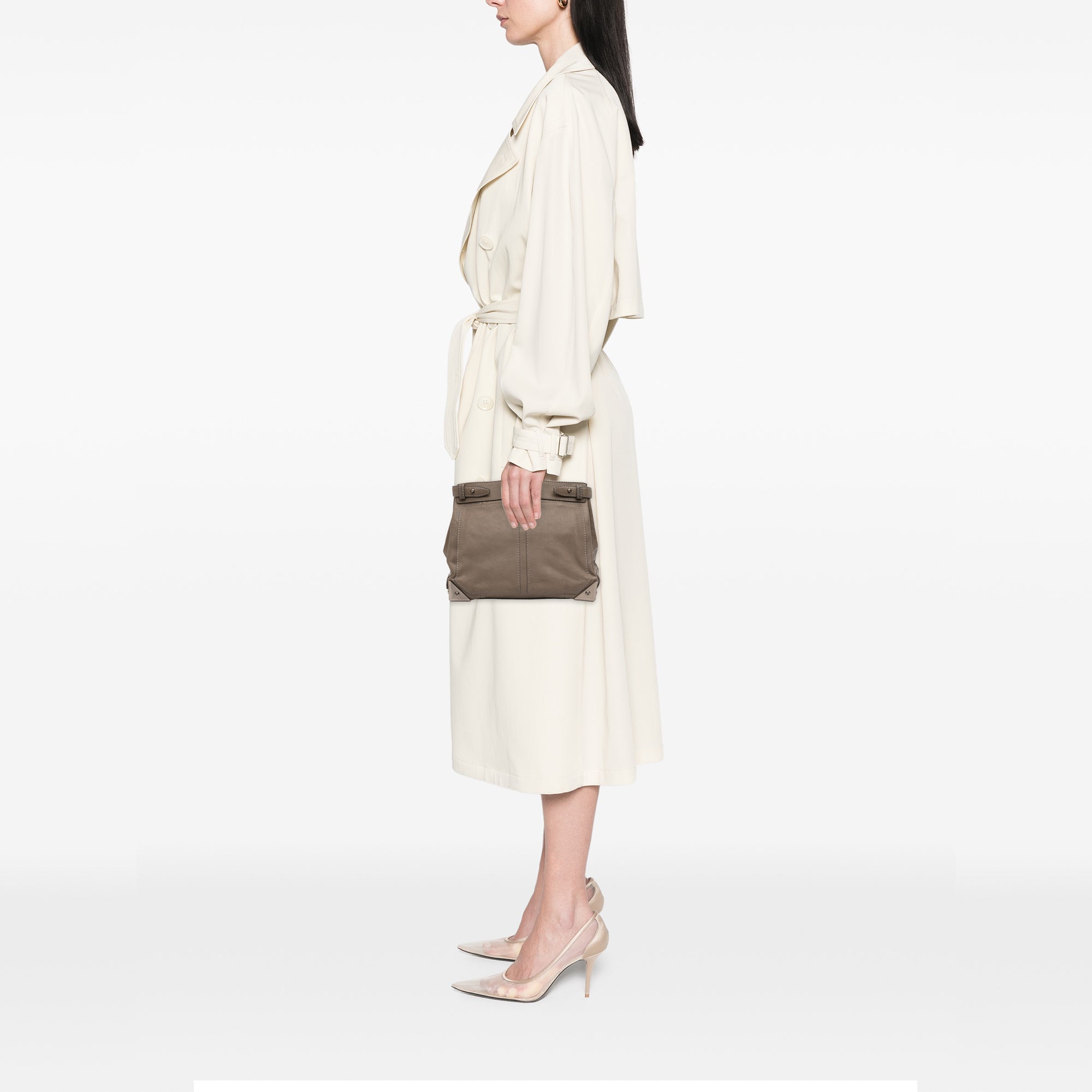 Leather Fold Over Trunk Adele Clutch - Image 10