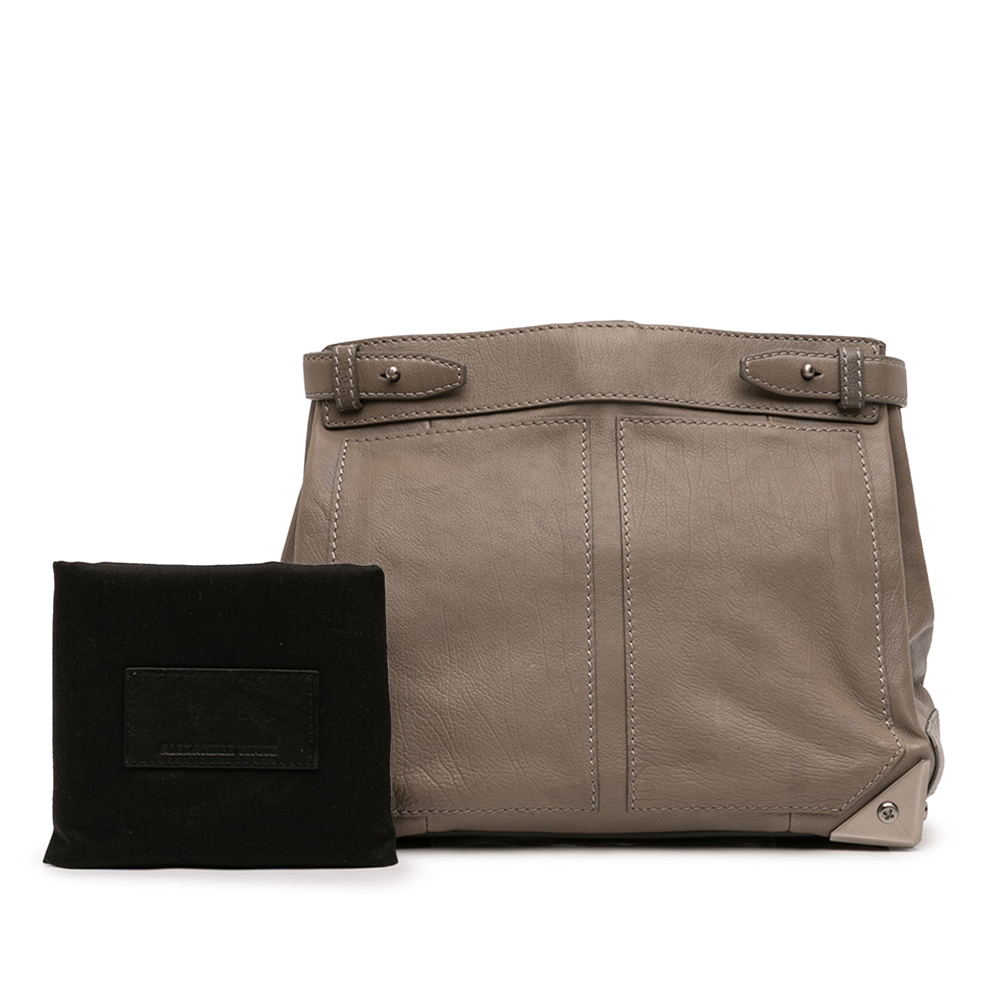 Leather Fold Over Trunk Adele Clutch - Image 11