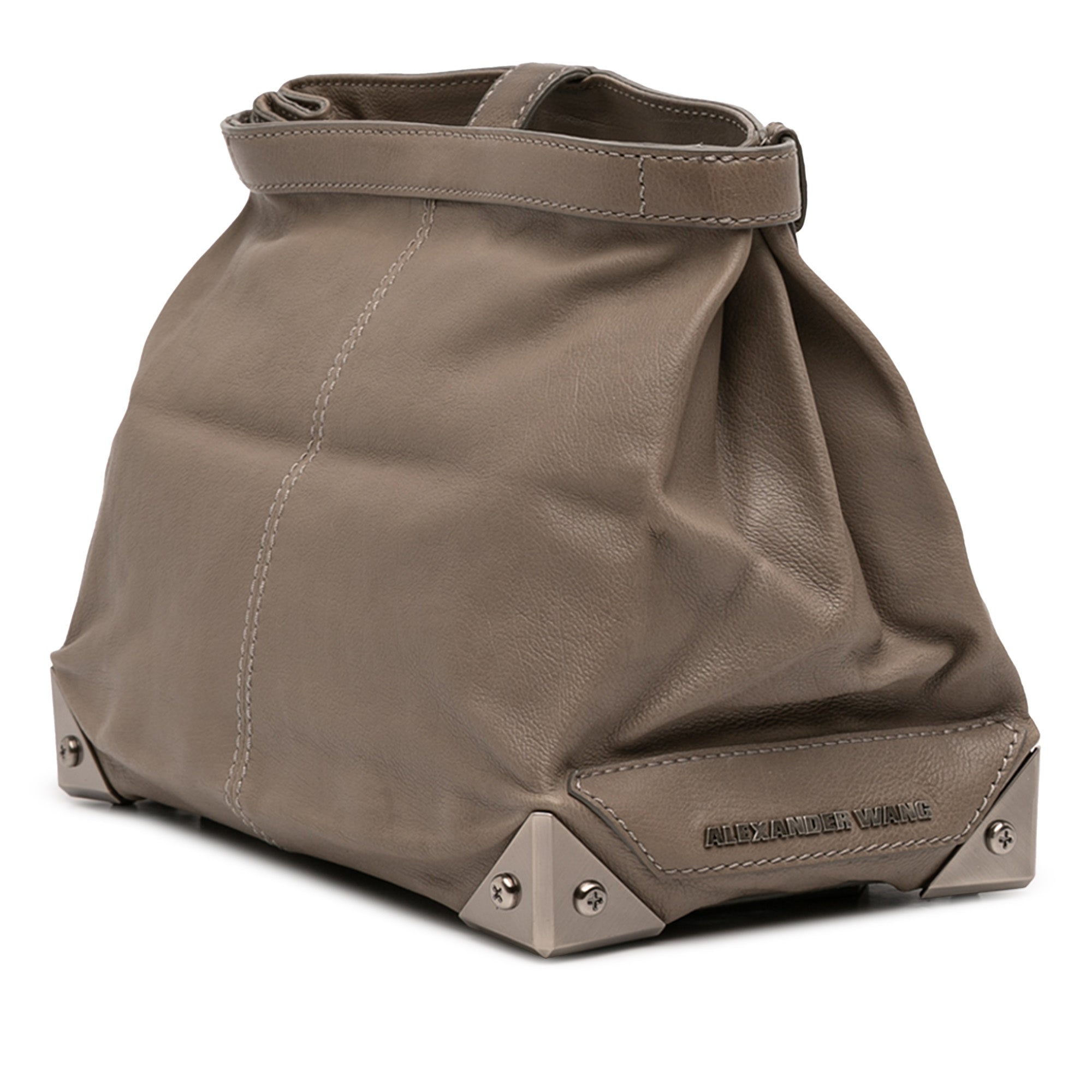 Leather Fold Over Trunk Adele Clutch - Image 2