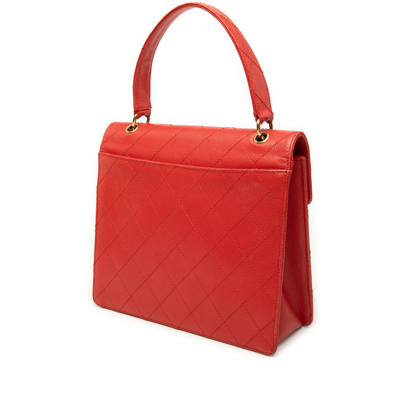 CC Quilted Caviar Turnlock Top Handle - Image 2