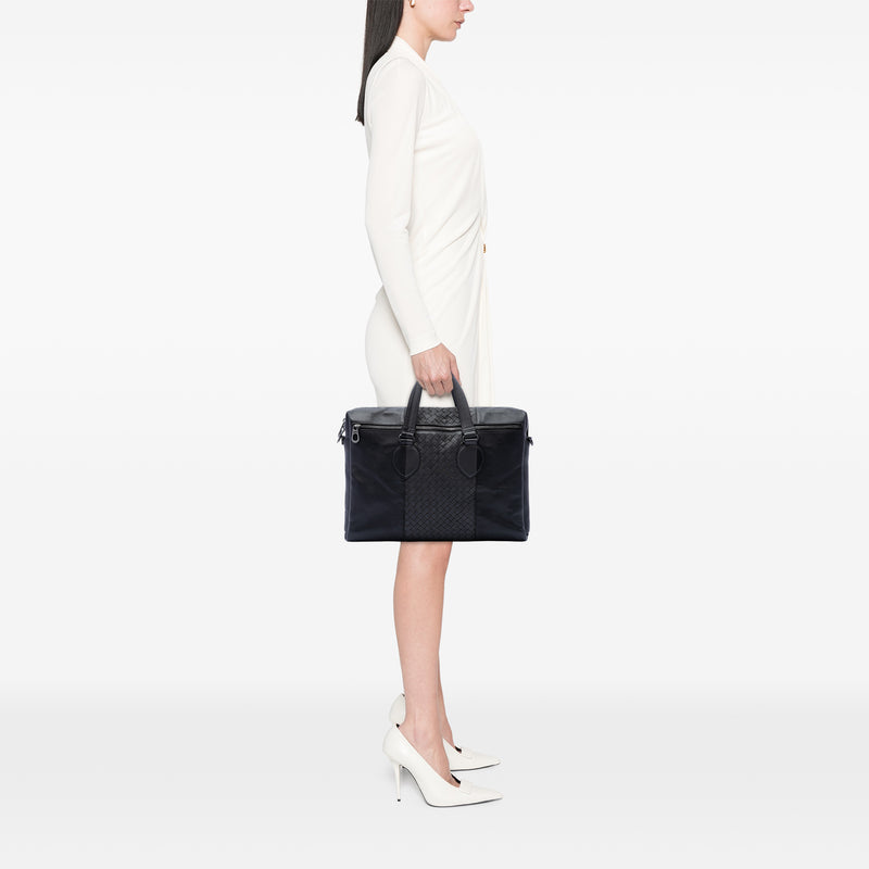 Bicolor Nappa Intrecciato Briefcase - Image 6