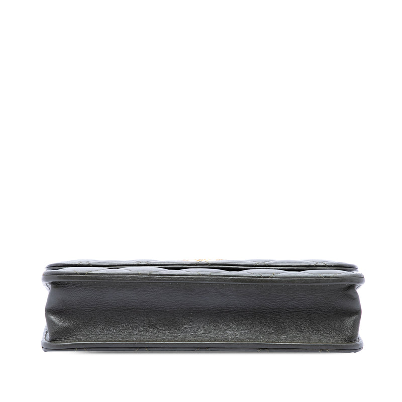 CC Quilted Lambskin Pillow Crush Flap Phone Holder with Chain - Image 3
