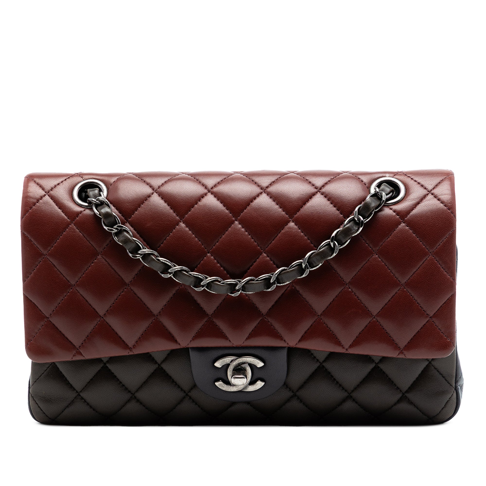 Medium Classic Tricolor Lambskin Double Flap - Image 1