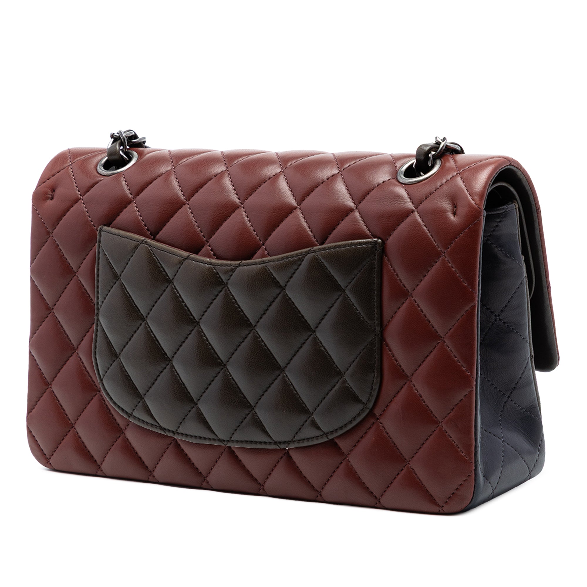 Medium Classic Tricolor Lambskin Double Flap - Image 2