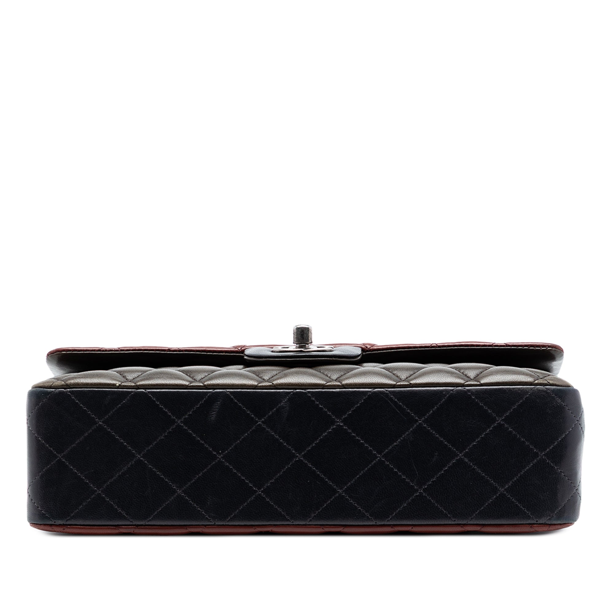 Medium Classic Tricolor Lambskin Double Flap - Image 3